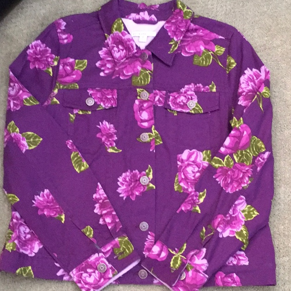 Isaac Mizrahi Live Plum Jean Jacket